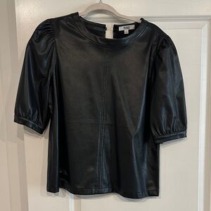 BB Dakota by Steve Madden Black Faux Leather Blouse